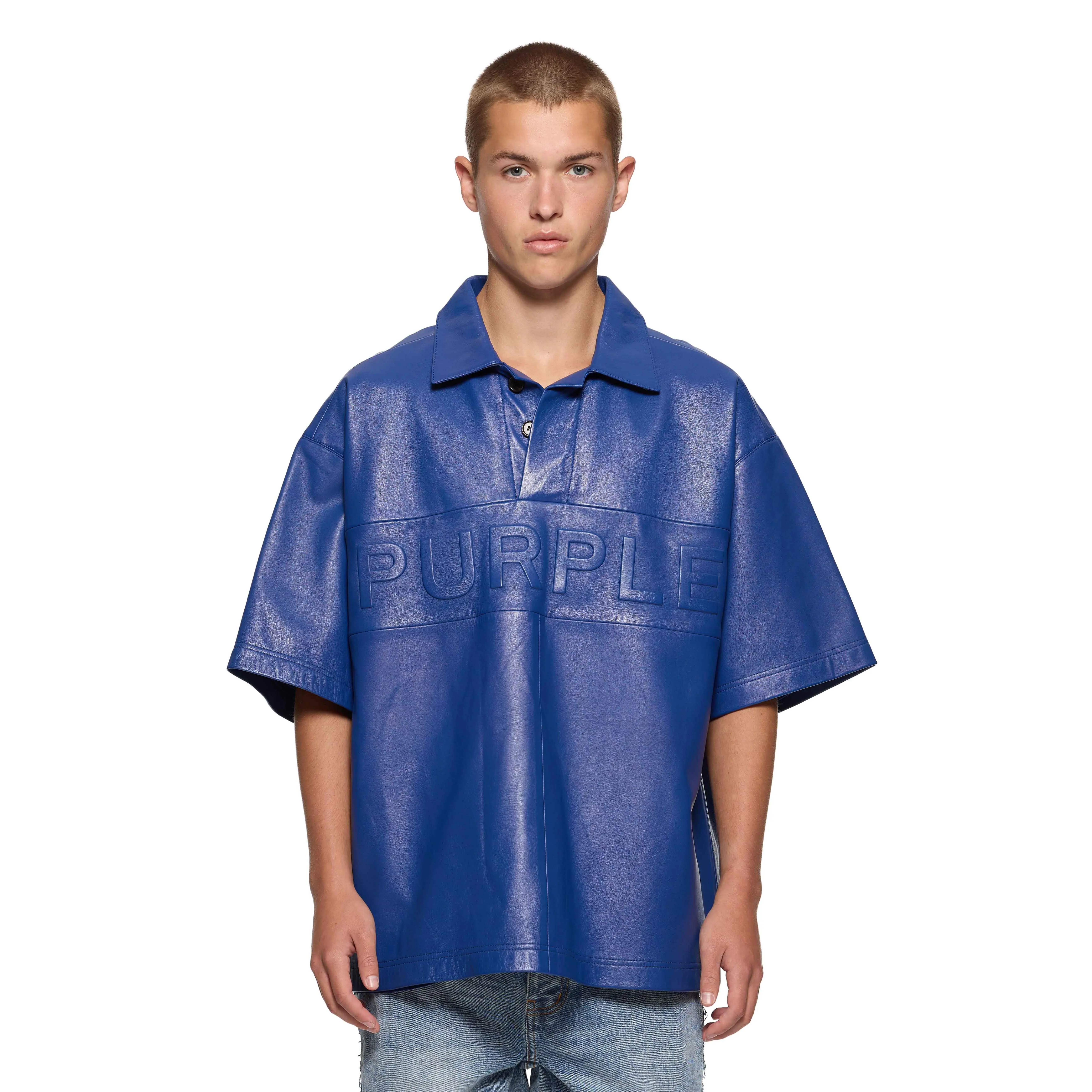 Leather Short Sleeve Polo