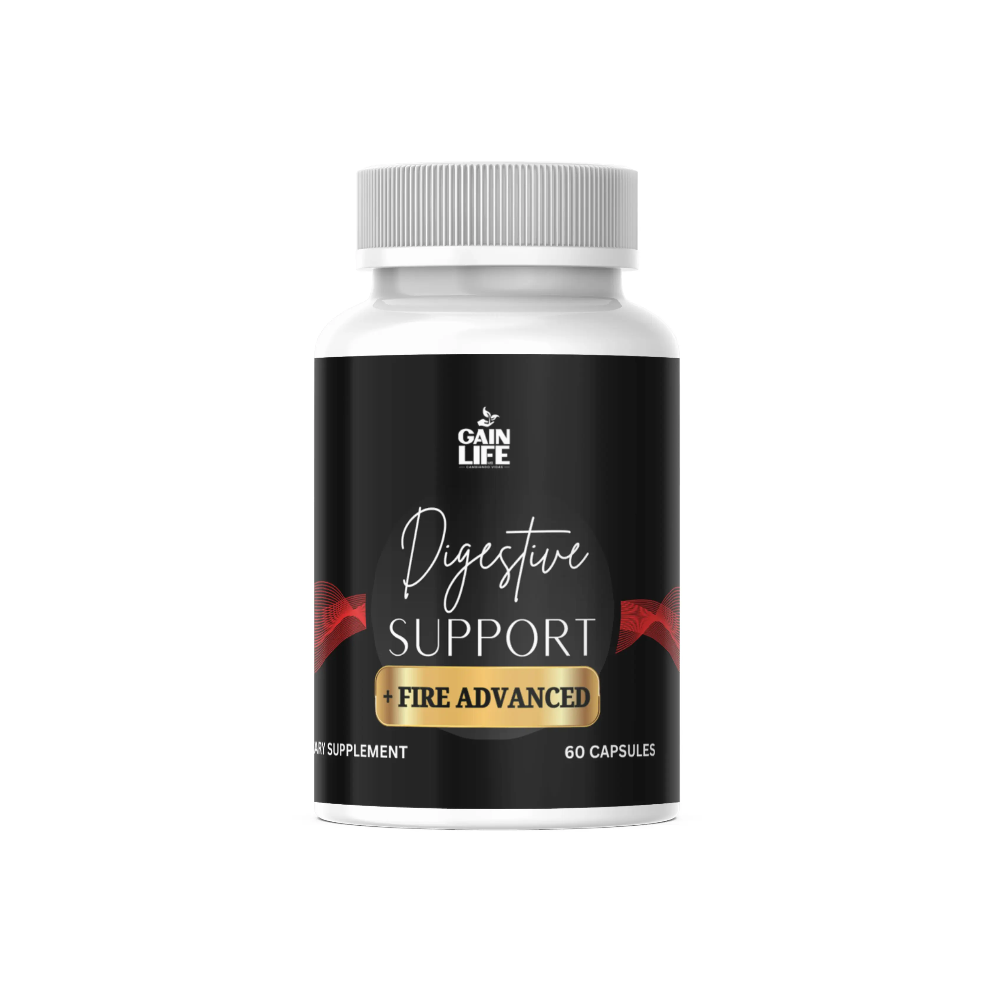 Gain Life Digetive Support +Fire Advanced Vitamin 60 Capsules Dietary Supplement
