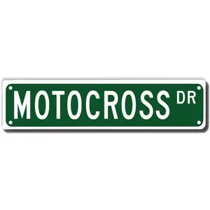 Motocross Dr Street Sign, Motocross Gift, Motocross Wall Decor for Home Office Mountain Garage Man Cave Plaque Quality Metal Sign 16x4 Inch