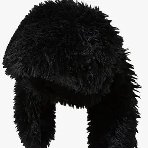 Fluffy Black Bunny Hat