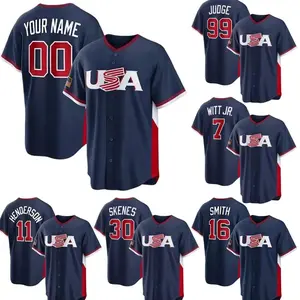 Custom Baseball Jersey USA White 2026 World Baseball Stitched Shirt Fan Personalized Name Number F5R
