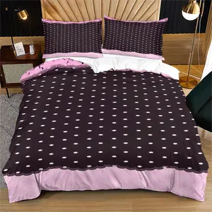 Polka Dot Pattern Duvet Cover Set, Soft And Comfortable Bedding Set (1 Duvet Cover + 1/2 Pillowcase, No Filler Included), Suitable For Bedrooms, Dormitories, And Guest Rooms For Teenagers, And Adults