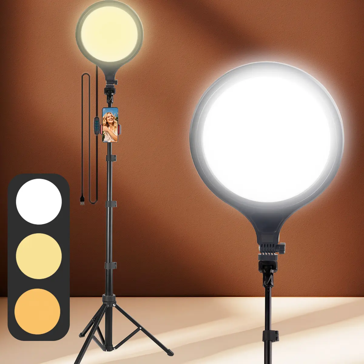 10" Professional selfie Ring Light with 17-63" Adjustable Tripod Stand, full-screen 6500K Dimmable LED Video Light for TikTok Live Streaming YouTube Videos and 4K Photography##SummerWins#BackToSchoolDeal