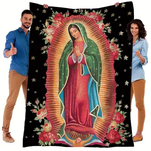 Virgin Mary Soft Warm Throw Blanket-Digital Printing, Suitable for Sofa, Office, Bed, Camping and Travel-All Seasons Universal Gift, Ywjhui