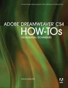 USED-Adobe Dreamweaver CS4 HowTos: 100 Essential Techniques by David Karlins (Paperback)
