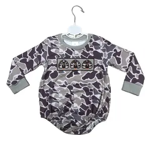 Baby Boy Thanksgiving Clothing Turkey Bubble Camo Hunting Romper