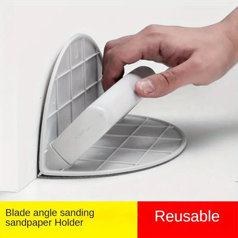 Self adhesive semi-circular sanding machine paper holder - Reusable tool holder for drywall, woodworking, DIY projects, Home, Hardware - Ergonomic grip, space saving design, user-friendly design