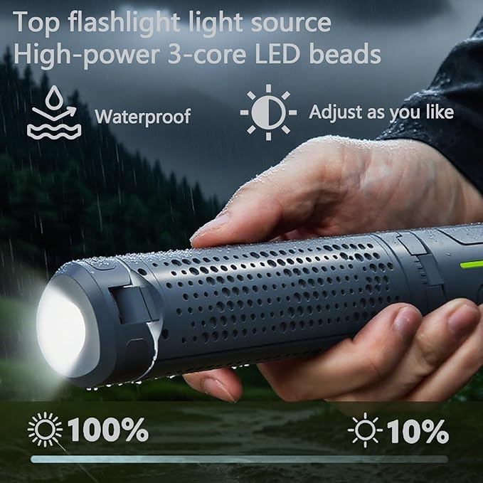Rechargeable 8000mAh Retractable Camping Light, High Lumen Work Light with 3 Adjustable LED Lamp Heads and Dimmable Brightness, Equipped with 3.4-Foot Tripod – Must-Have for Camping, Ideal for Garage Use, Emergencies, BBQs, Gatherings and Festival Gifts