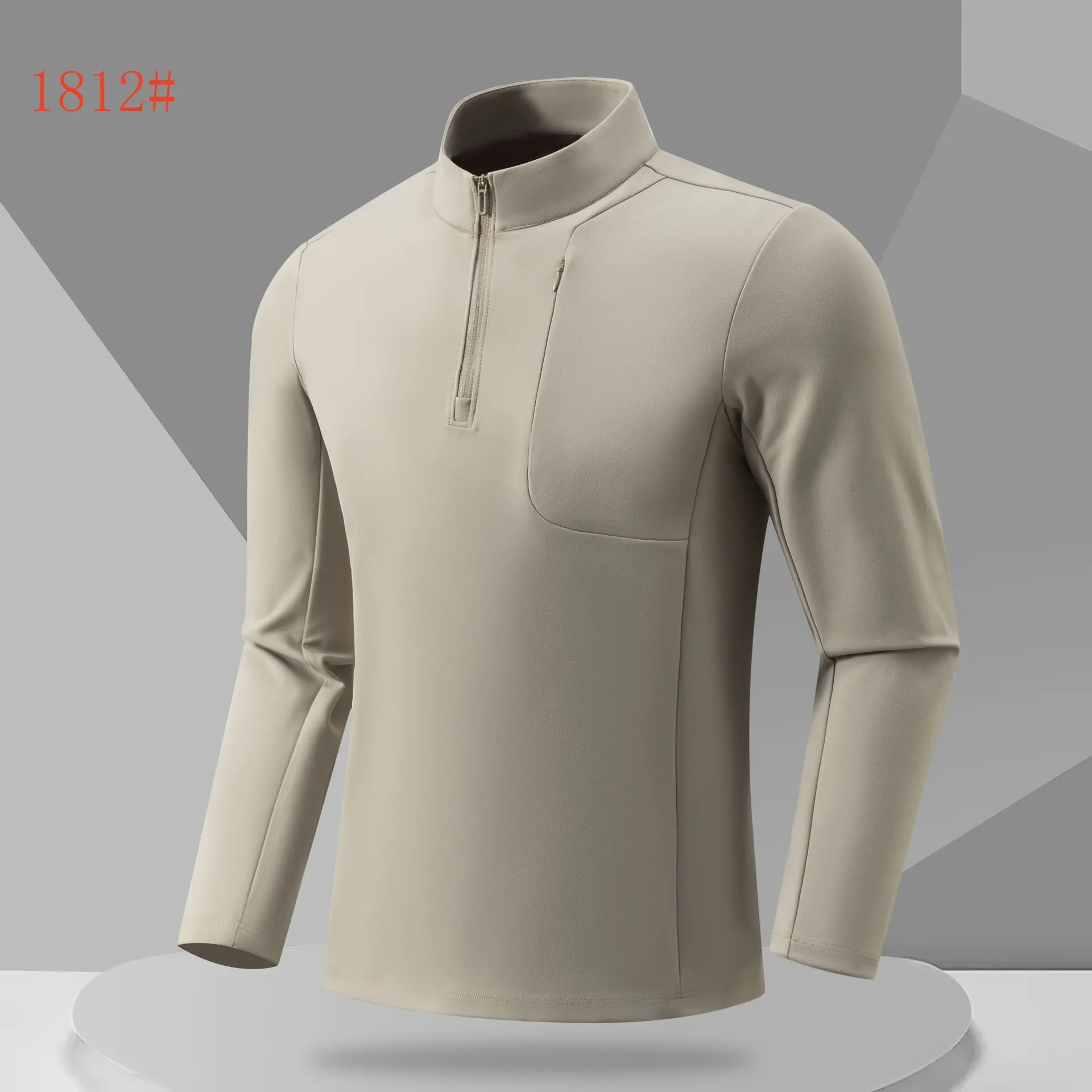 1812 stand up collar half zipper sports