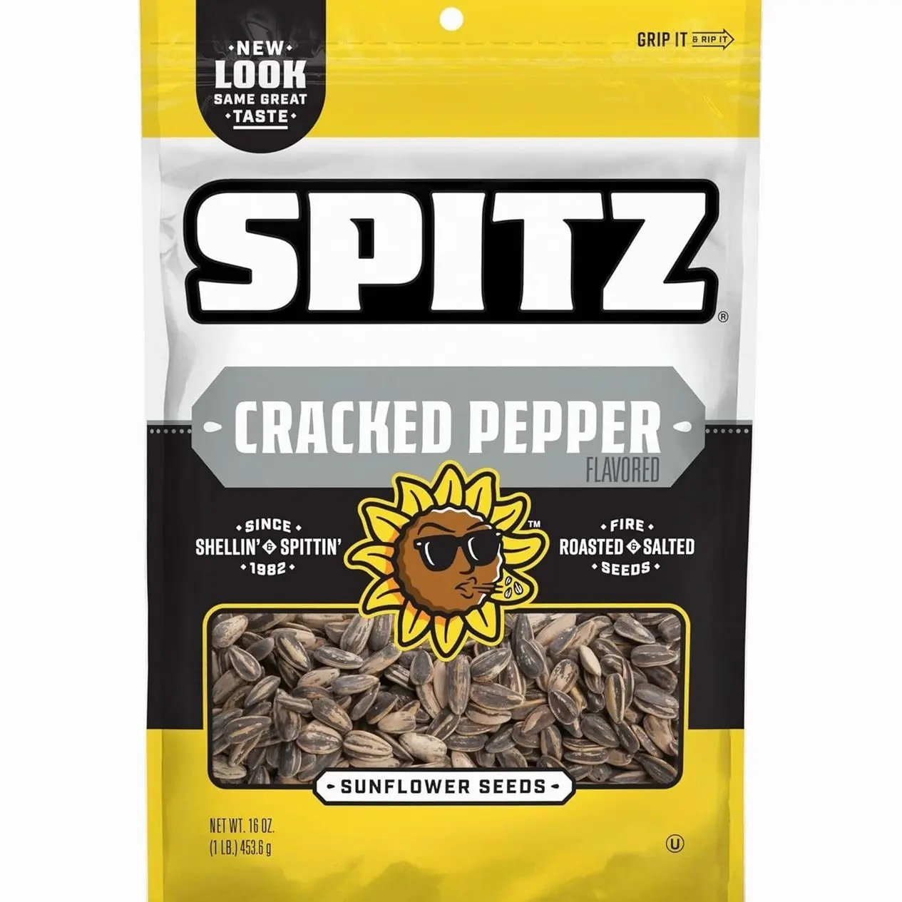 Spitz Sunflower Seeds Pack, Cracked Pepper, 16 Oz Snack Bag