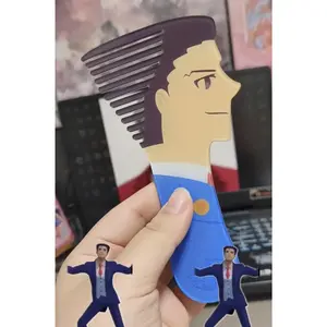 Anime Ace Attorney Phoenix Wright Cosplay Plastic Comb Cartoon Makeup Pettine Ornament Xmas Gift