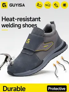 Guyisa Safety Shoes, Anti-Scald Fireproof Welding Boots, Steel Toe Cap, Kevlar Sole, Unisex Work Shoes, Workwear Boots, All Seasons, Canvas Material, Footwear, Workboots