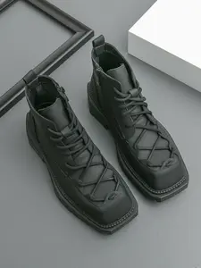 2026 New Stylish Classic Men's Boots, Genuine Leather Above Ankle with Thick Rubber Sole, Fashionable Casual Short Boots for All Seasons