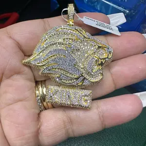 Plated lion head pendant