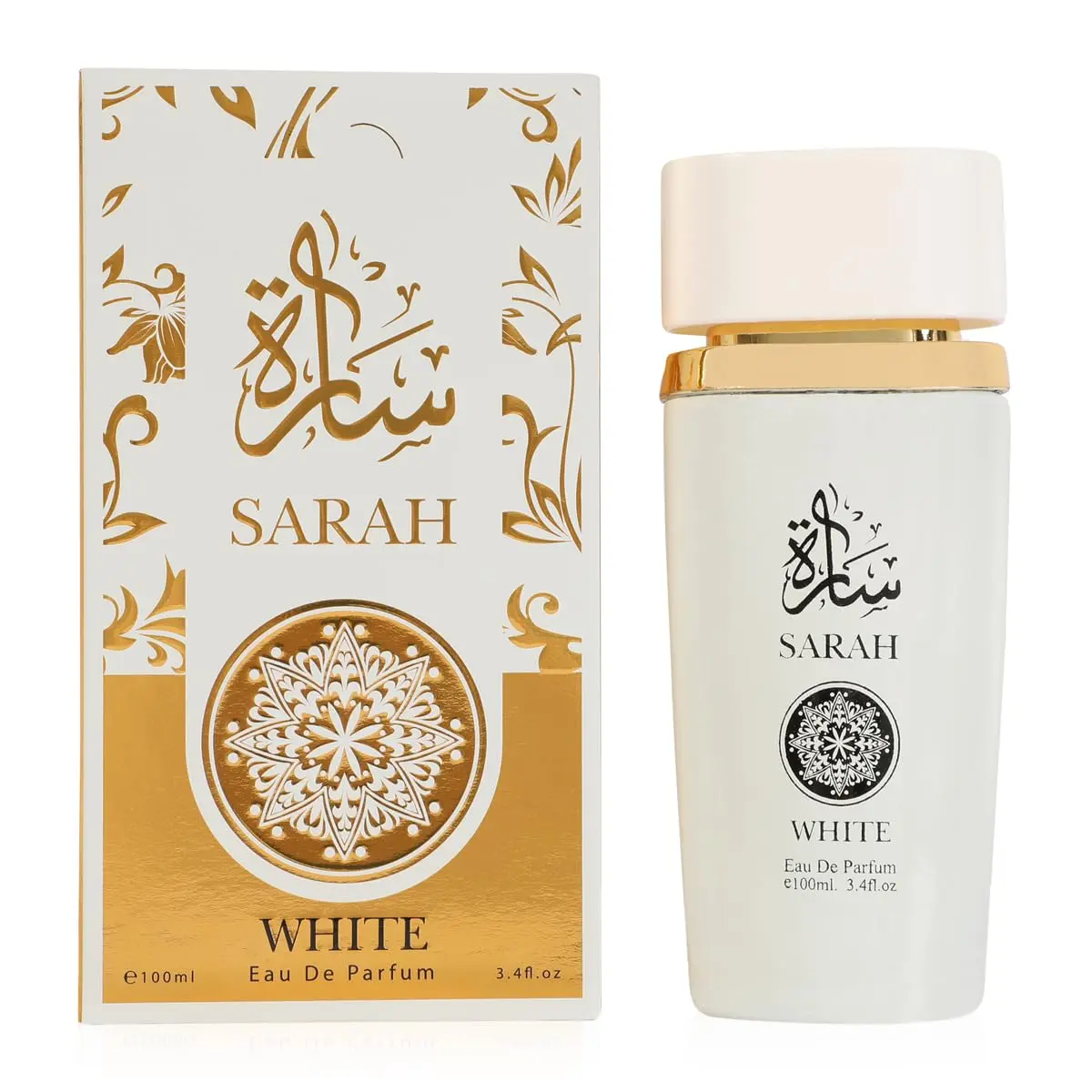 Sarah White Women's Perfume Eau De Parfum Spray 100 Ml Floral 3.4 Fl oz with Peach Jasmine Amber Patchouli & Sandalwood Note Long Lasting Daily Use