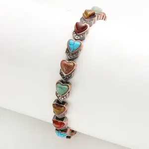 Ladies' red copper bracelet, magnetic bracelet, Eliminate static electricity, magnetic therapy bracelet, natural unique gemstone, ladies' gift
