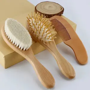 Wooden Hair Brush 3 piece Set