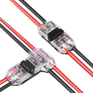 Low Voltage Wire Connectors, Kalolary 20 Pack 2 Pin 3/2 Way Wire Connector, Universal Compact Wire T Tap I Type Connectors Electrical Wire Connection Self-Stripping Quick Splice Fits 20-24 AWG