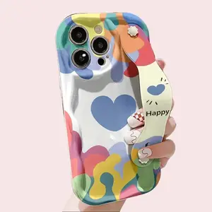 Cool Graffiti Wave iPhone Case with Strap | Stylish Anti-Drop Grip for iPhone 11 12 13 14 15 16 Pro Max Plus