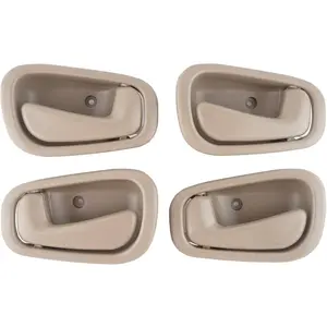Interior Front Rear Door Handles Driver Passenger Side Pair Replacement for 1998 1999 2000 2001 2002 Toyota Corolla Chevy Prizm Manual Lock Beige/Tan