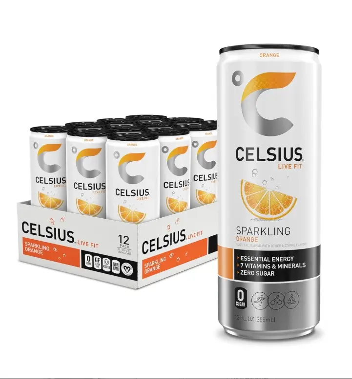 CELSIUS Sparkling Orange, Functional Essential Energy Drink 12 Fl Oz (Pack of 12) CELSIUS Sparkling Orange, Functional Essential Energy Drink 12 Fl Oz (Pack of 12)