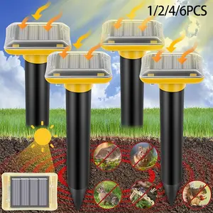 Solar Animal Repeller, Ultrasonic Vibration Mouse Snake Deterrent, Solar Rechargeable, 1/2/4/6pcs, Non-Battery Included