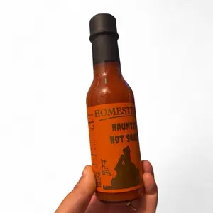 Homestead’s Haunted Hot Sauce Ghost Pepper Zero Sugar Low Sodium Zero Calories Seed to Bottle Craft Hot Sauce Vegan Gluten Free - Flavor Culinary Spicy Dip Spicy Chili Chilli Oil Spicy Bbq Sambal