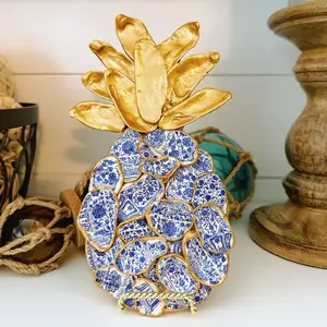 Cutout Blue & White Chinoiserie Pineapple