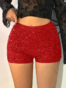 Women's Sequin Shorts, Comfortable Casual Fit, Perfect for Daily Wear, Fashion Summer Essential, All-Day Comfort, Womenswear