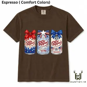 Comfort Colors Patriotic Dr Pepper Shirt, Fourth of July Soda Can Graphic Tee, America 1776 Freedom T-Shirt, Red White Blue Patriotic Shirt, Independence Day Party Tee, Retro USA Graphic Unisex Shirt
