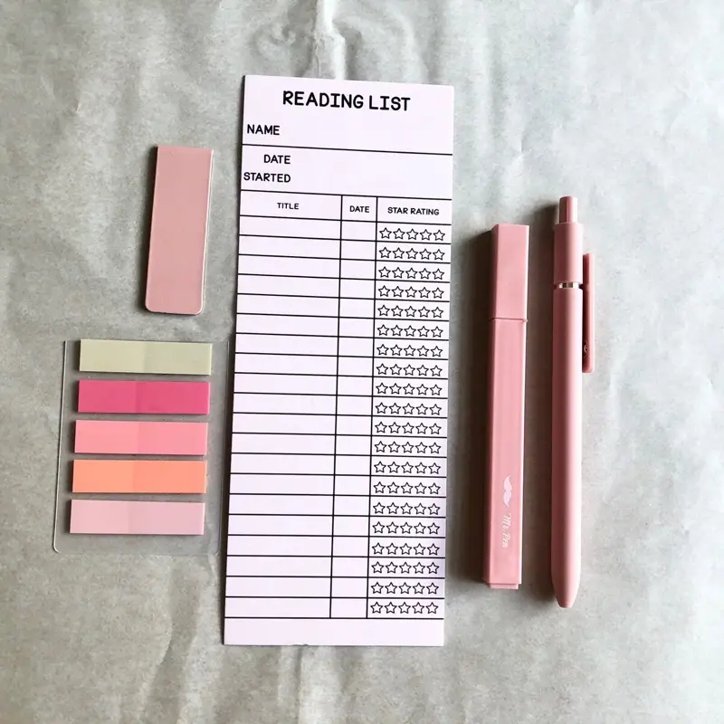 Annotation Kit - Reading List with Colorful Markers, Notebook, and Pen Set for Easy Organization