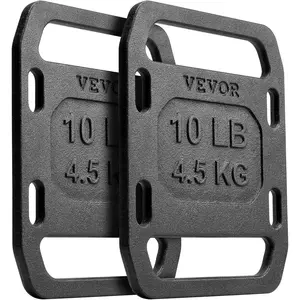 VEVOR Cast Iron Weights, 10LB Pair Weighted Weights with Straps, Adjustable Plate for Swings, Squat, Strength Training, Weightlifting, Fitness Workout