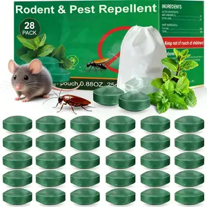 28pc-Mouse & Rat Repellent Balls, Indoor/Outdoor/Car ，Prevention and protection，Long-lasting peppermint and lemon oil formula, Safe for Pets & Kids, 30-60 Days Effective Mouse Deterrent