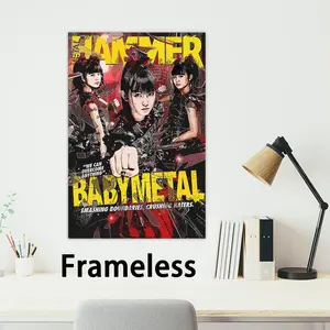 Poster Modern art 2D Idol poster, Group suitable for bedroom living room decor. Vibrant colors, clear images ideal B-Babymetal for Japan home office decor.