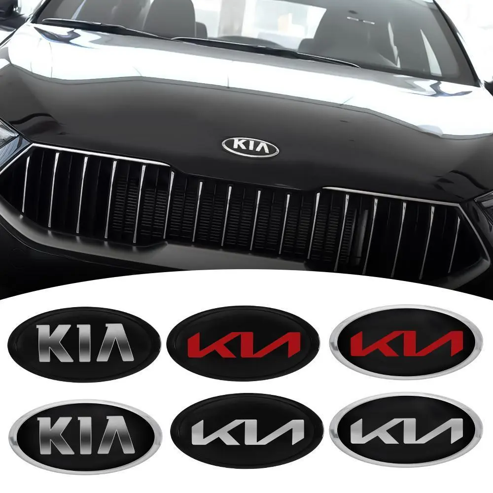 1pcs Car Original Front Radiator Grille Logo Emblem Stickers For Kia Ceed Sportage Cerato Soul Sorento Picanto Optima K5 K3 K2