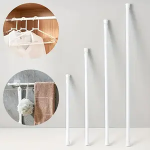 Modern Adjustable Tension Curtain Rod, Expandable Rod for Shower, Closet, Windows and Towel Rack, No Drill Iron and Rubber Home Accessories, Shower Rods