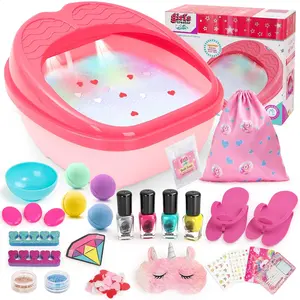 Foot  &  Art Kit for  4-12  -in-1 Foot  Set with Colorful Lights & Manicure Set  Fun Girls  Kit for Parties & Christmas Birthday Gifts for 6 8 9 10-12 Year Old Girls