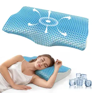 Cooling Honeycomb MemCell Memory Foam Pillow Contour with 3D MemCell Technology 500+ ventilation holes  airflow pillow Anti-Bacterial for Comfort and Pain Relief