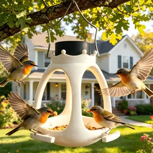 Elevate Your Garden with Solar-Powered Bird Feeder, Waterproof Hanging Design, Stainless Steel Hook, Dual Function Decorative Feeders
