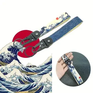 Wave Pattern Car Kevchain for Fall.  Car Motorcycle Decorative Keychain, Car Wristband Keychain, Universal Wristband Keychain, Bag Hanging Ornament, Car Accessories