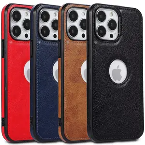 Shockproof Luxury Slim Leather Defender Case Cover For iPhone 15 / 15 Plus / 15 Pro / 15 Pro Max /  Durable Protection Protective Protector
