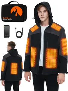 Orrnikko Heated Jacket for Men with 7.4V 20000mAh Battery Pack, Winter Outdoor Heating Coat, Up to 25 Hours of Warmth