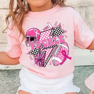 Youth and Adult Tackle Cancer Tee, Pink Football Cheer Shirt, Breast Cancer Awareness Tee, Football Breast Cancer clothing, Pink Coquette Ribbon shirt, Youth Casual Wear, Gift For Son And Daughter, Baseball Drip Tee, Baseball Stuff For Boys Girls