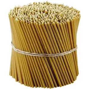 Pure Beeswax Candles Honey-Scented Decorative Thin Taper Candles Drip Free Tall Smokeless Ideal for Birthday Decoration or Church Prayers Pack of 50 pcs 6.3 x 0.2 inch