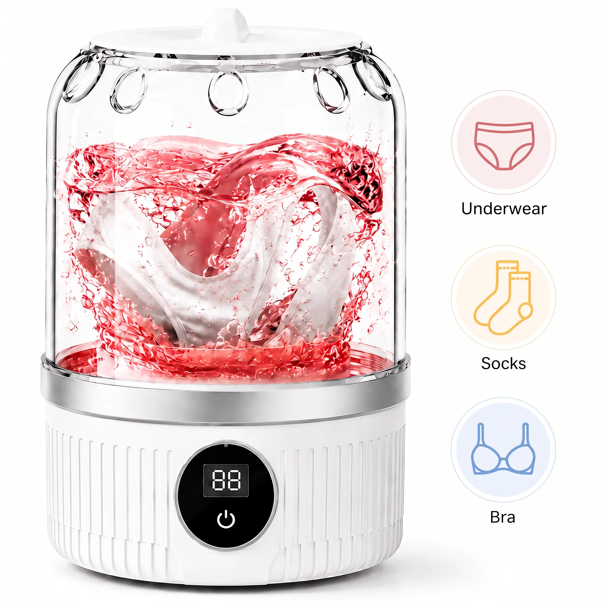 Mini Washing Machine / Portable Washing Machine, Suitable for Underwear/Panty Cleaning and Delicate Garment Cleaning, Compact and Lightweight, Ideal for Apartments, Dormitories, Hotels, RVs and Travel Camping (Perfect Gift Choice for Wife)