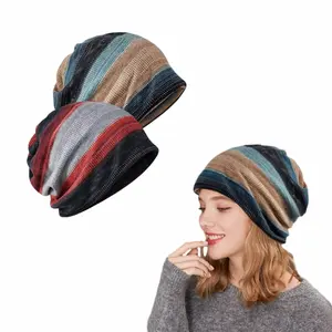 2 PCS Multipurpose Slouchy Beanie Cap Womens Chemo Headwear Hats Sleep Head Scarf  Fashion Accessories, Suitable for Daily Wear, Outdoor Sports, Match Clothes Turban Hijab Boho