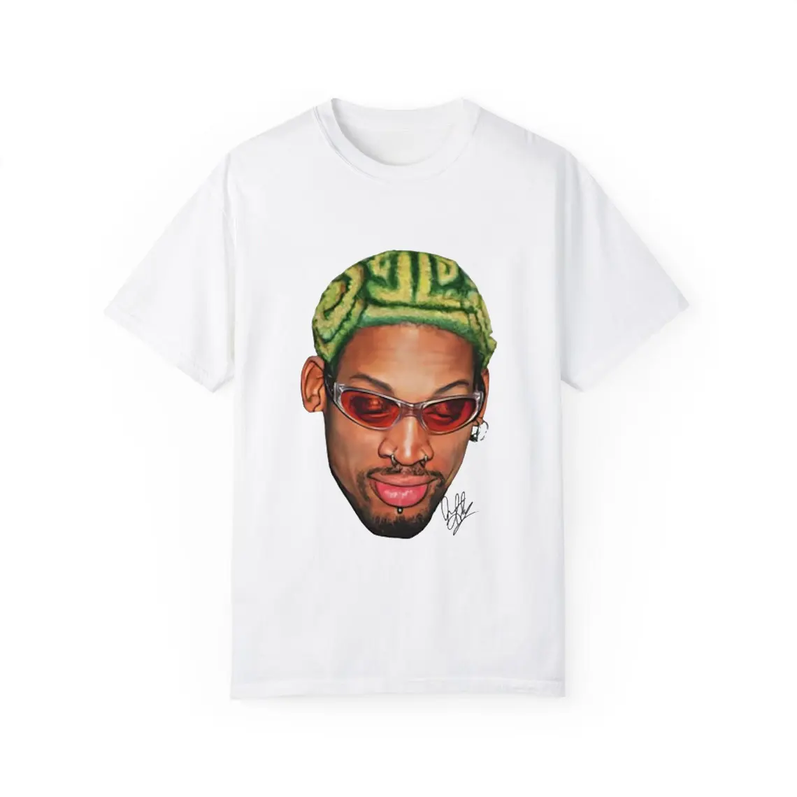 Dennis Rodman Zig Zag Green Hair Rodzilla Hollywood 90's Vintage T-Shirt