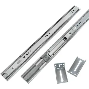 16 inch Heavy Duty Soft Close Drawer Slides 1 Pair 3 Fold Full Extension Ball Bearing Drawer Glides Side Mount Cabinet Rails with Rear Mounting Brackets 100lb Capacity