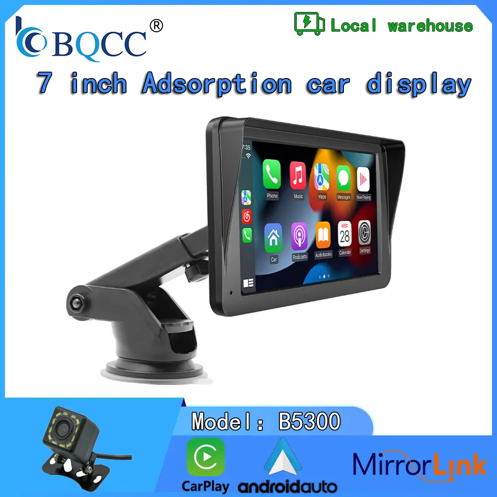 【BQCC】7 inches Wireless carplay Android auto Portable car MP5 FM transmits HD touch screen Bluetooth USB TF player pantalla  para