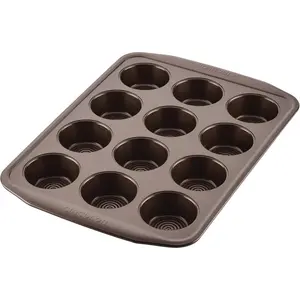 Circulon Nonstick Bakeware 12-Cup Muffin Tin, Brown, Steel Meyer Corporation